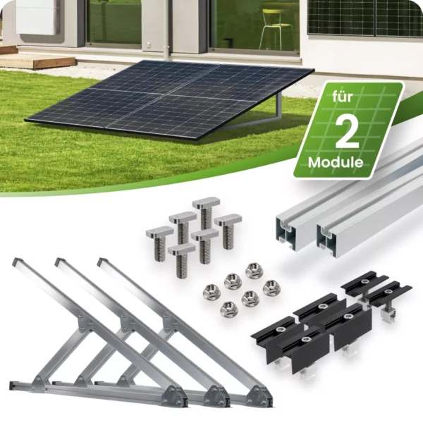 Set di montaggio per centrale elettrica da balcone per giardino, tetto piano e parete.