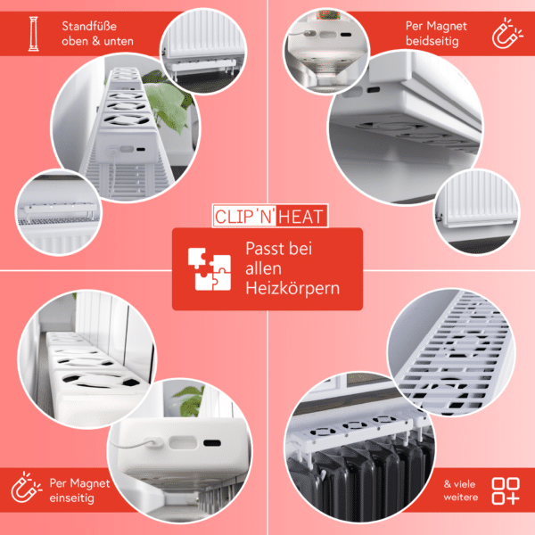 Opzioni di installazione per i ventilatori per radiatori CLIP'N'HEAT