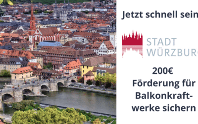 Fino a 200 euro di sovvenzione per le centrali elettriche da balcone a Würzburg