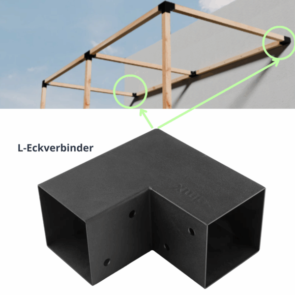 Installazione Connettore a L Connettore per pali Connettore per travi Pergola fai da te con collegamento a parete