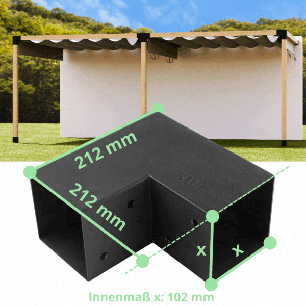 Dimensioni Connettore a L Connettore per pali Connettore per travi Pergola fai da te con collegamento a parete