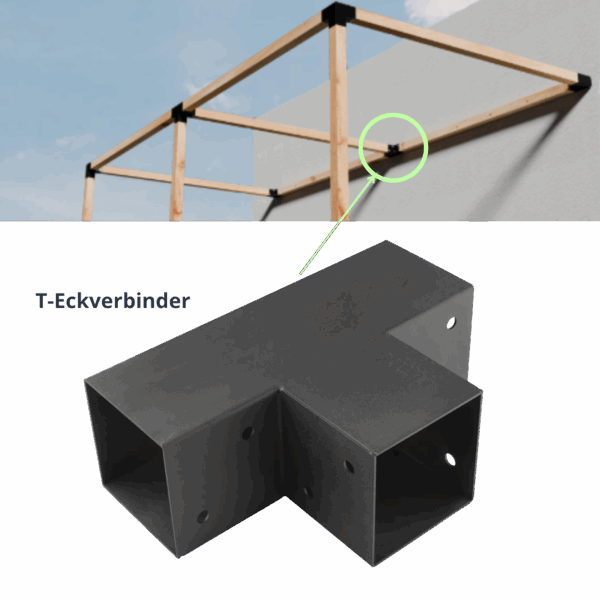 Installazione Connettore a T Connettore per pali Connettore per travi Pergola fai da te con collegamento a parete