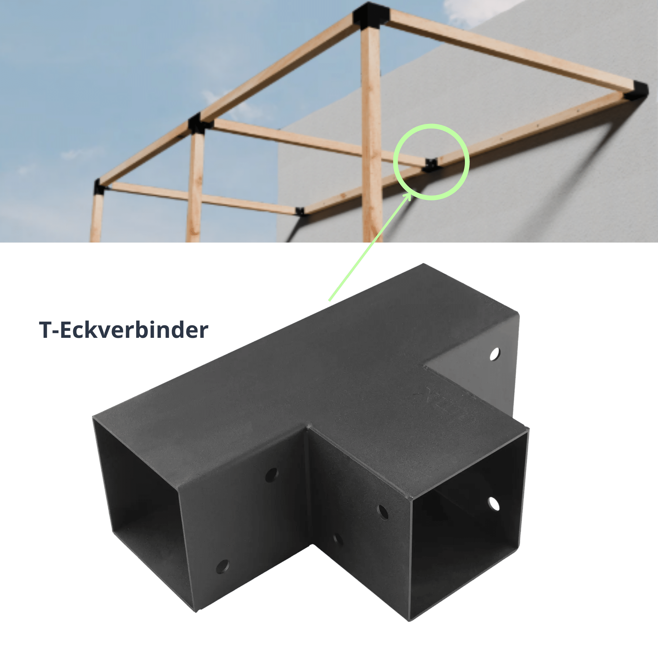 Installazione Connettore a T Connettore per pali Connettore per travi Pergola fai da te con collegamento a parete