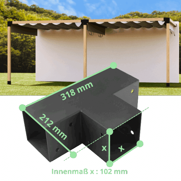 Dimensioni Connettore a T Connettore per pali Connettore per travi Pergola fai da te con collegamento a parete