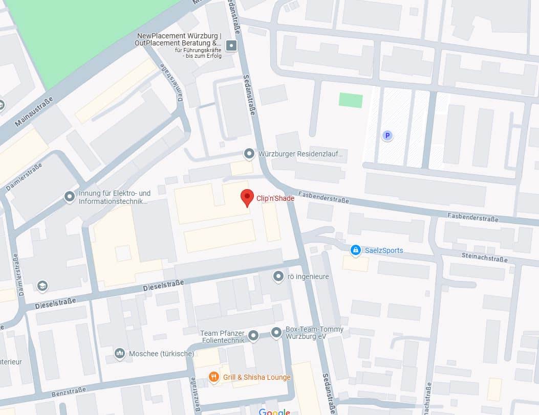 Posizione ClipnShade Gmbh Sedanstraße 21B in 97082 Würzburg