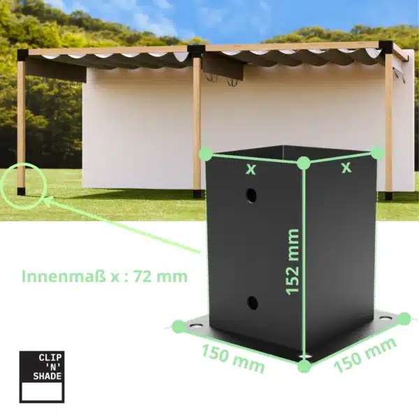 Connettore d'angolo Base del montante manicotto a vite 70 mm Dimensioni