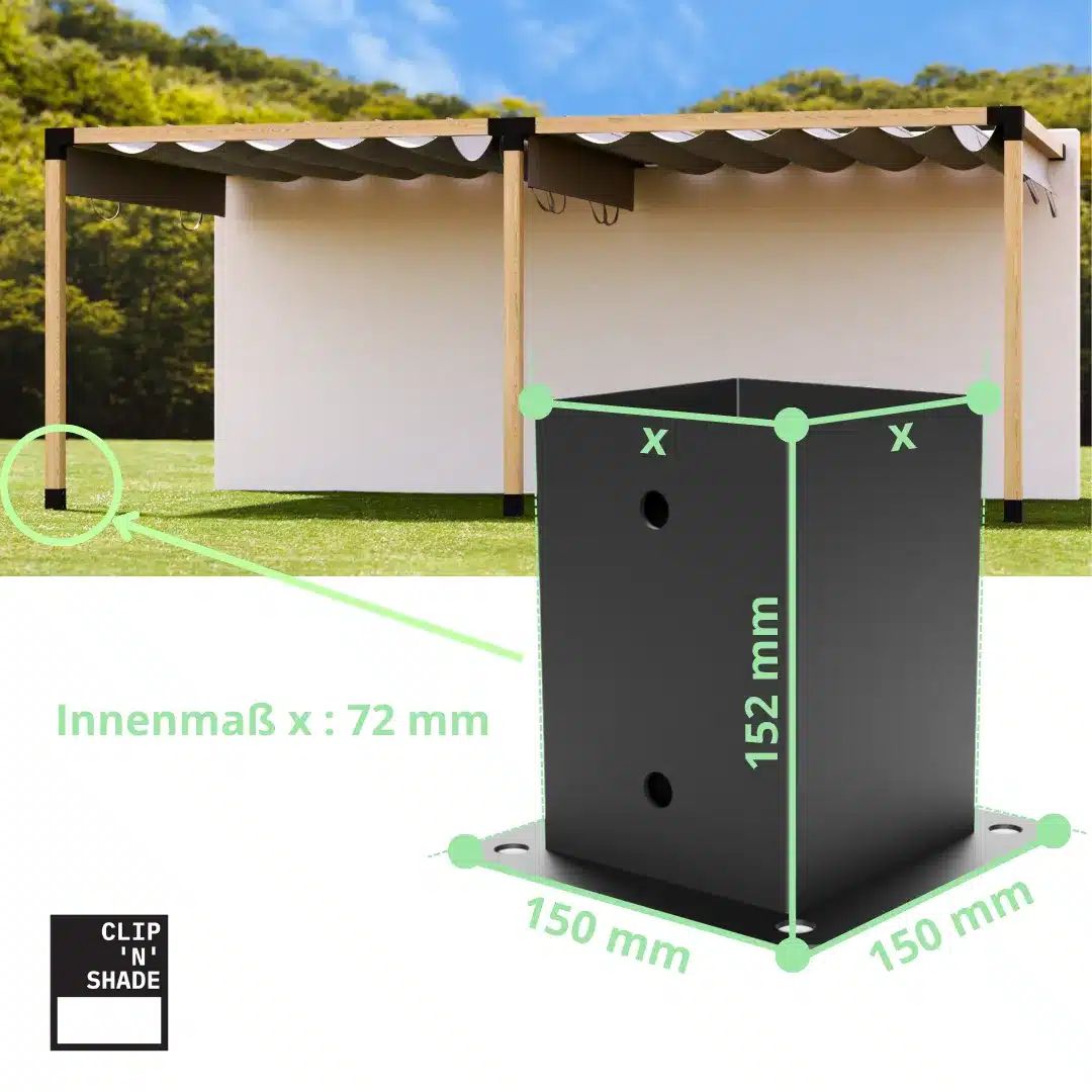 Connettore d'angolo Base del montante manicotto a vite 70 mm Dimensioni