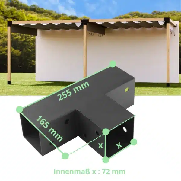 Connettore angolare a T 70 mm Dimensioni